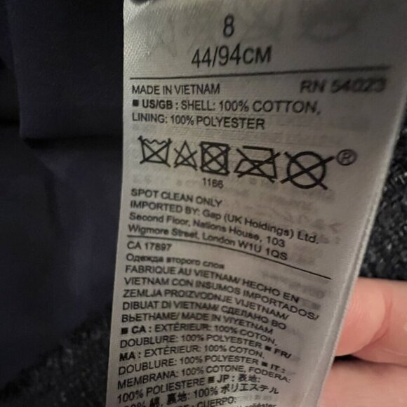 Banana Republic Women’s Short Sleeve Frayed Edge Tweed Dress Size 8 Navy Blue - Picture 9 of 9